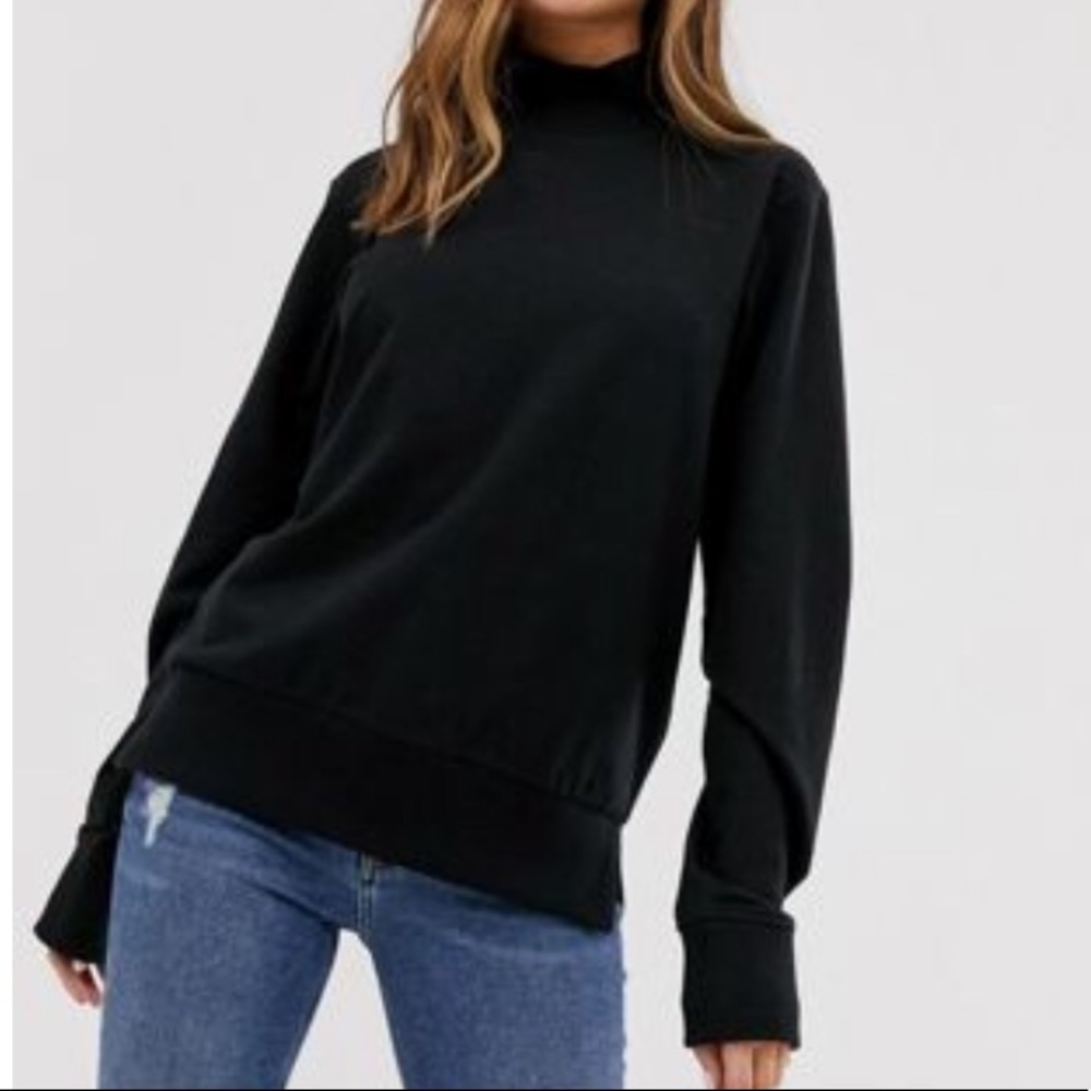 ASOS Black Funnel Neck Sweatshirt